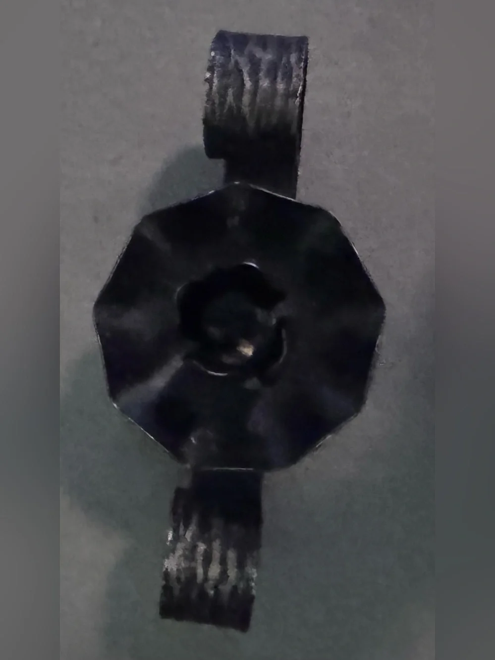 Vintage Black Wrought Iron Candle Holder, Sculptural Flower with Scroll SideArms